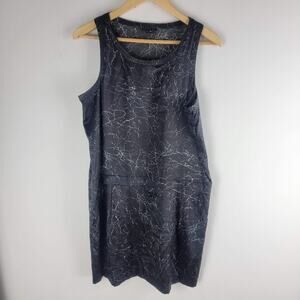 Theory Shaima Cracked Leather Print Dress Silk Sleeveless Black Size 10